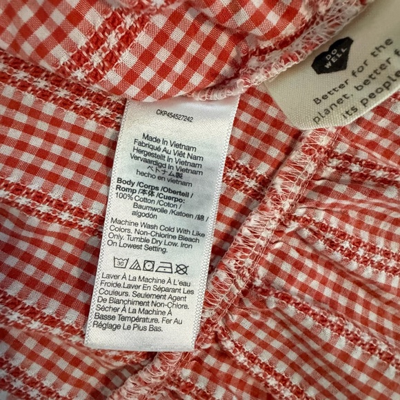 Madewell Crossover Peplum Top Textured Gingham Check 1X - Picture 7 of 7